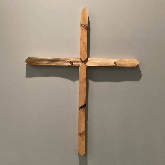 🟤 Beautiful Hand Crafted Solid Wood Large Cross - Excellent Condition - Unique - Picture 2 of 16